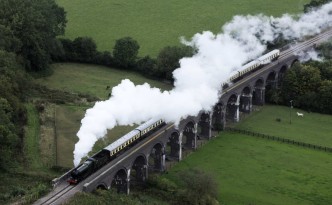 Steam Train over bridge