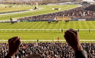 Cheering the horses over the line